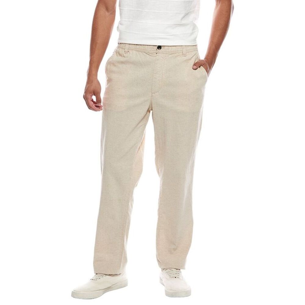 Civil Society Mens  Classic Linen-Blend Pant, Green